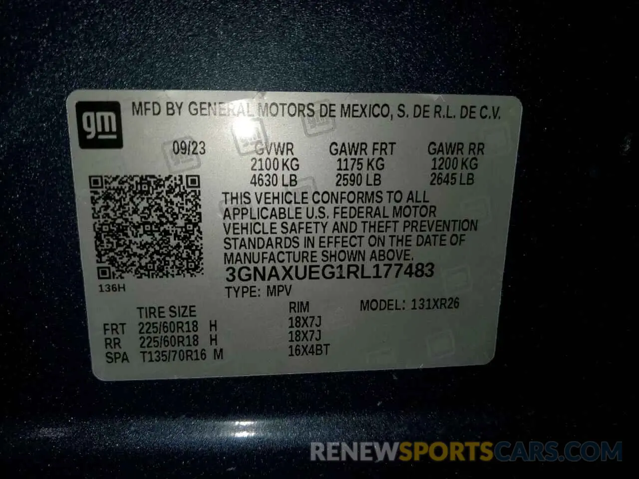 13 fotografías del automóvil dañado 3GNAXUEG1RL177483 CHEVROLET EQUINOX 2024