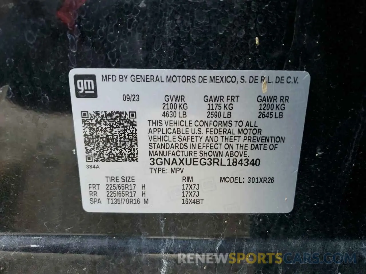 14 fotografías del automóvil dañado 3GNAXUEG3RL184340 CHEVROLET EQUINOX 2024