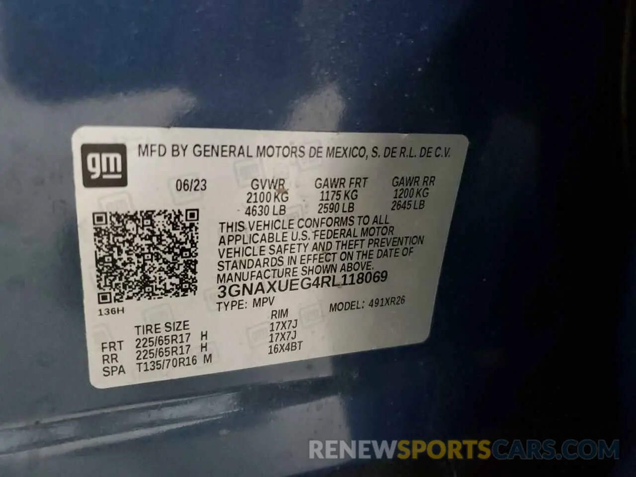 14 fotografías del automóvil dañado 3GNAXUEG4RL118069 CHEVROLET EQUINOX 2024