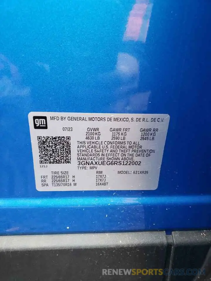 13 fotografías del automóvil dañado 3GNAXUEG6RS122002 CHEVROLET EQUINOX 2024