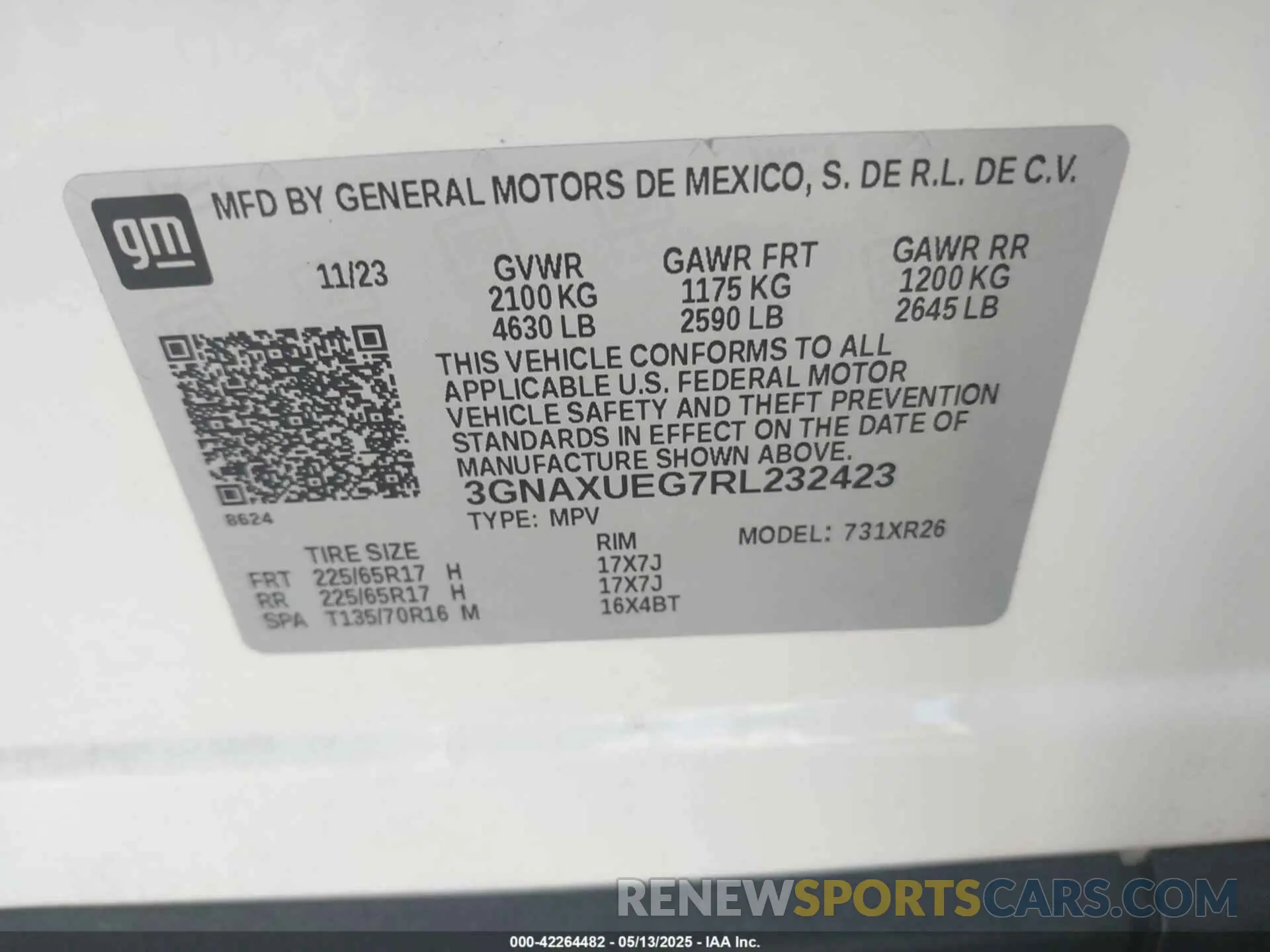 9 fotografías del automóvil dañado 3GNAXUEG7RL232423 CHEVROLET EQUINOX 2024