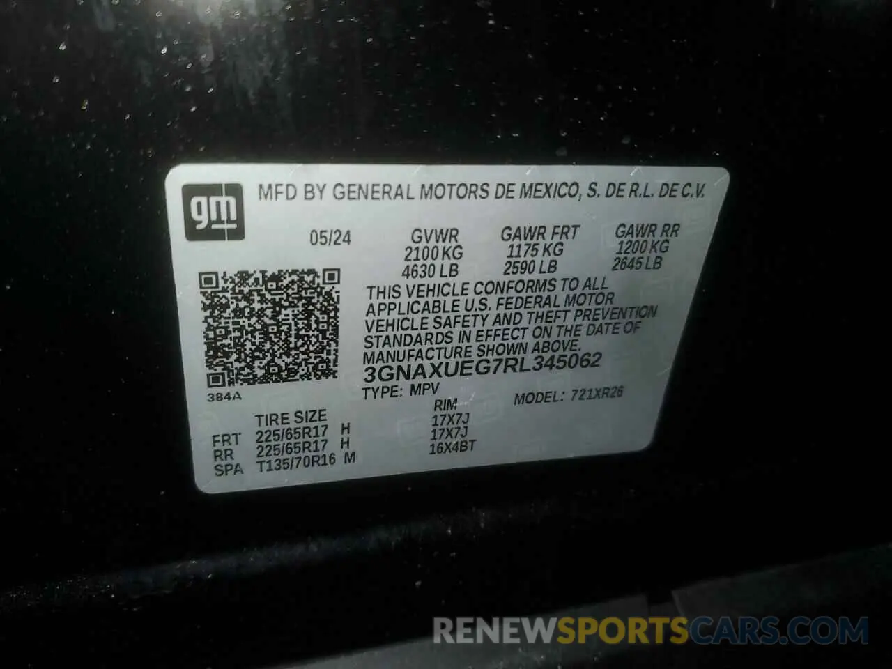13 fotografías del automóvil dañado 3GNAXUEG7RL345062 CHEVROLET EQUINOX 2024