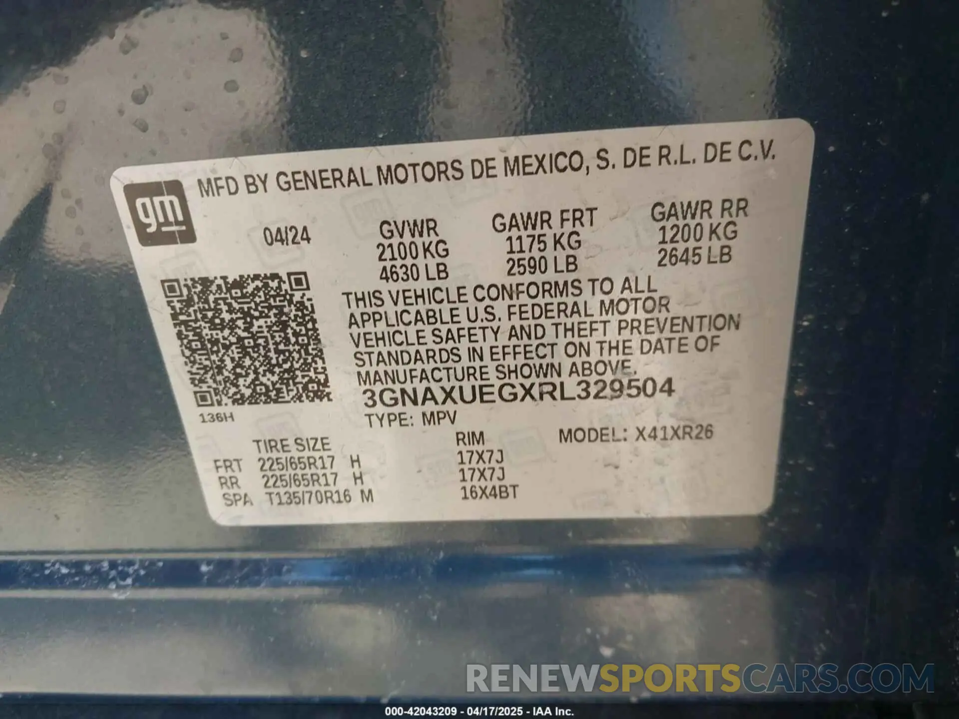 9 fotografías del automóvil dañado 3GNAXUEGXRL329504 CHEVROLET EQUINOX 2024