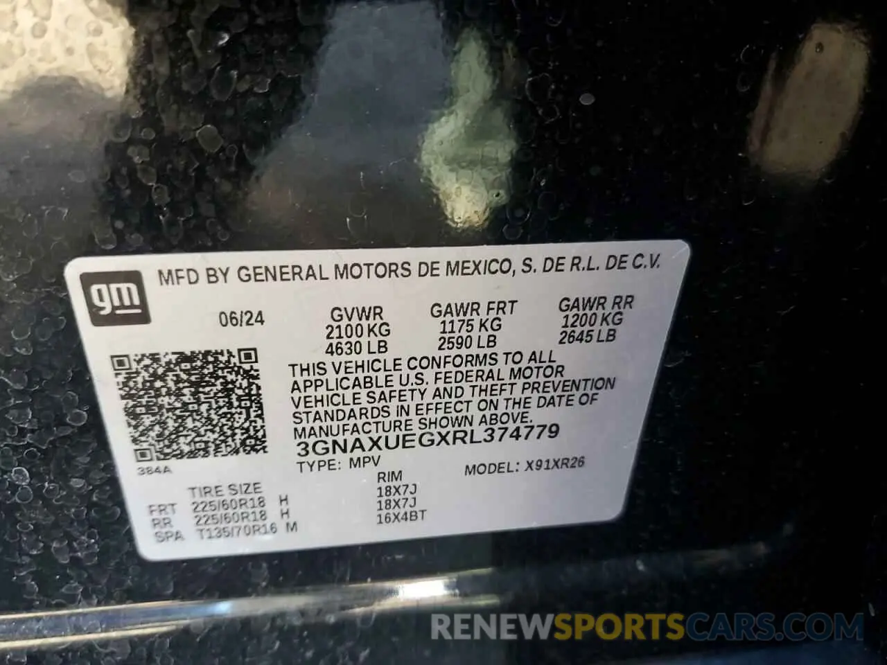 13 fotografías del automóvil dañado 3GNAXUEGXRL374779 CHEVROLET EQUINOX 2024