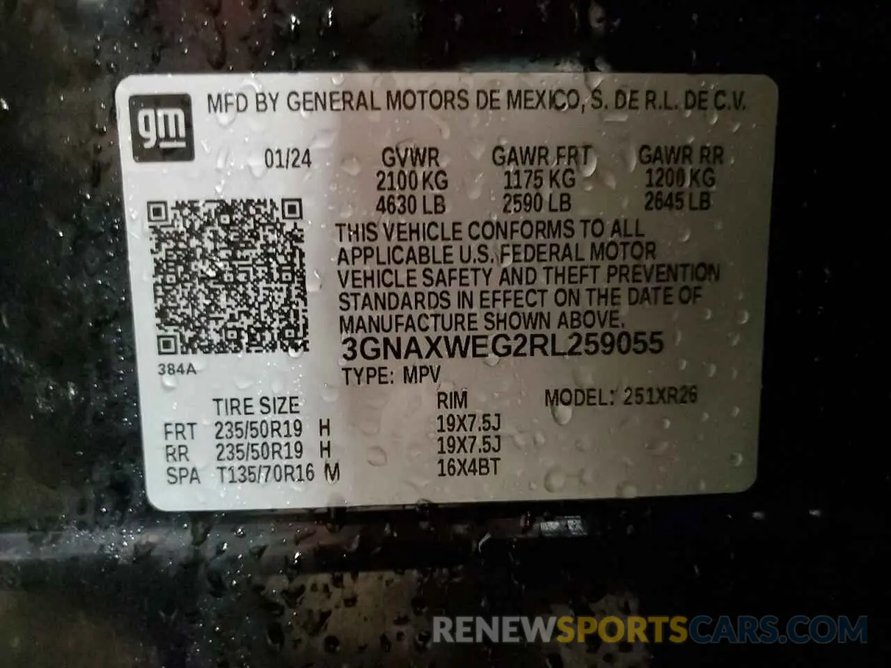 14 fotografías del automóvil dañado 3GNAXWEG2RL259055 CHEVROLET EQUINOX 2024