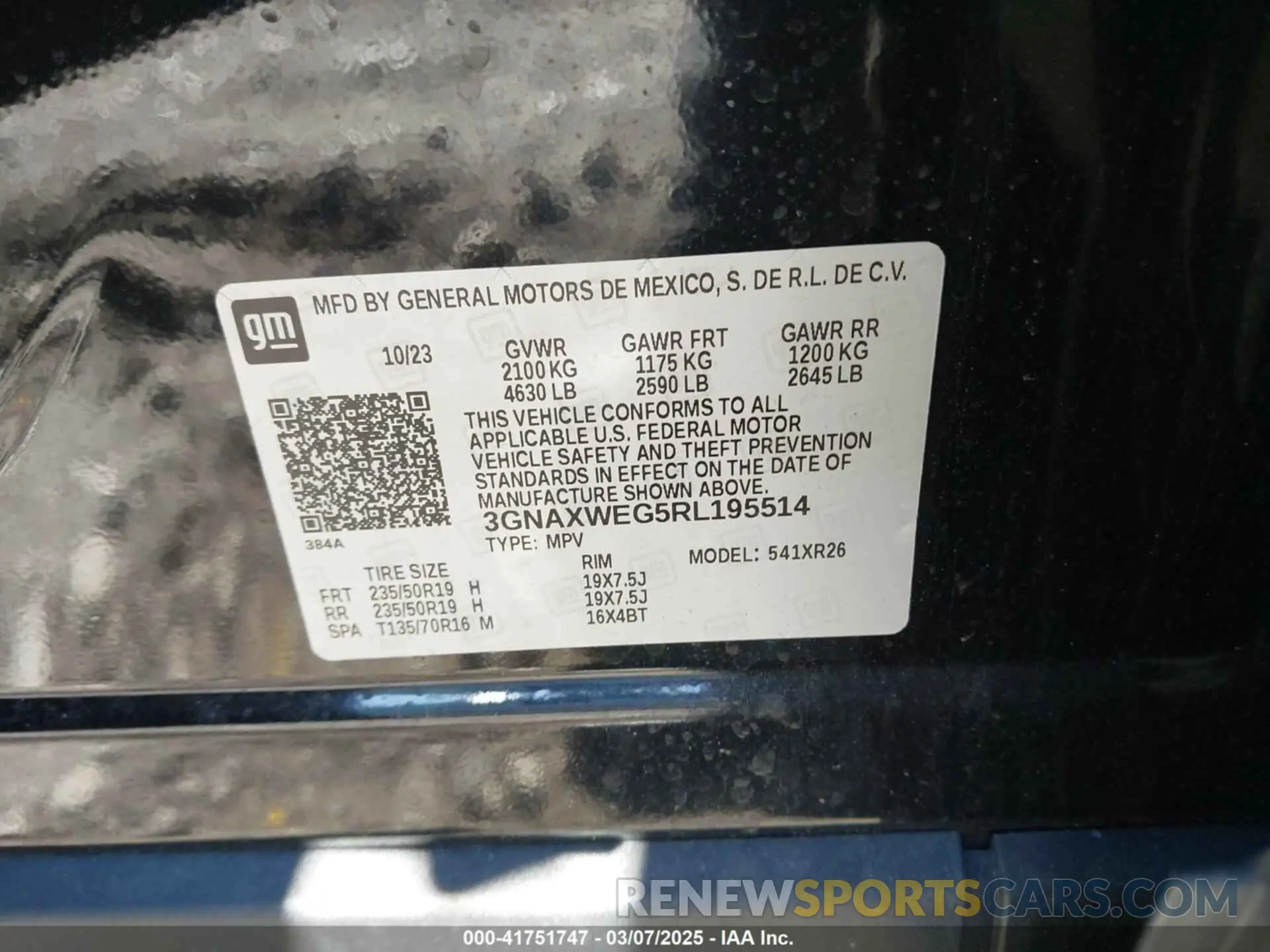 9 fotografías del automóvil dañado 3GNAXWEG5RL195514 CHEVROLET EQUINOX 2024