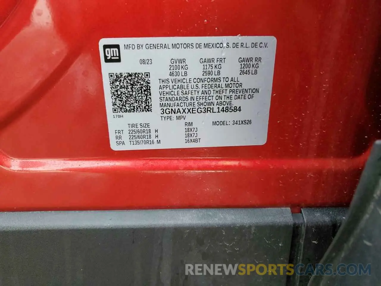 14 fotografías del automóvil dañado 3GNAXXEG3RL148584 CHEVROLET EQUINOX 2024