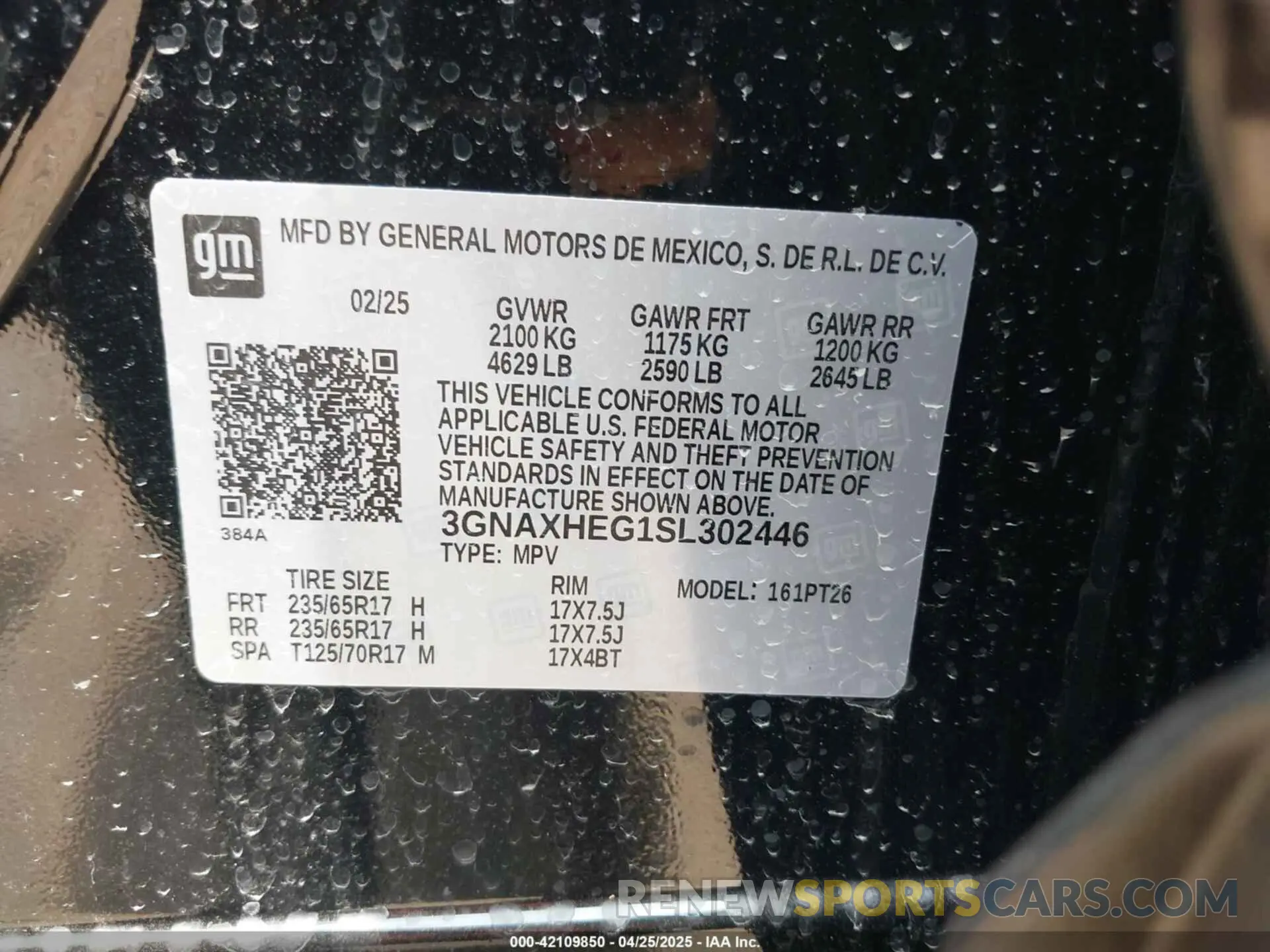 9 fotografías del automóvil dañado 3GNAXHEG1SL302446 CHEVROLET EQUINOX 2025
