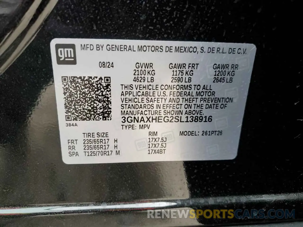 13 fotografías del automóvil dañado 3GNAXHEG2SL138916 CHEVROLET EQUINOX 2025