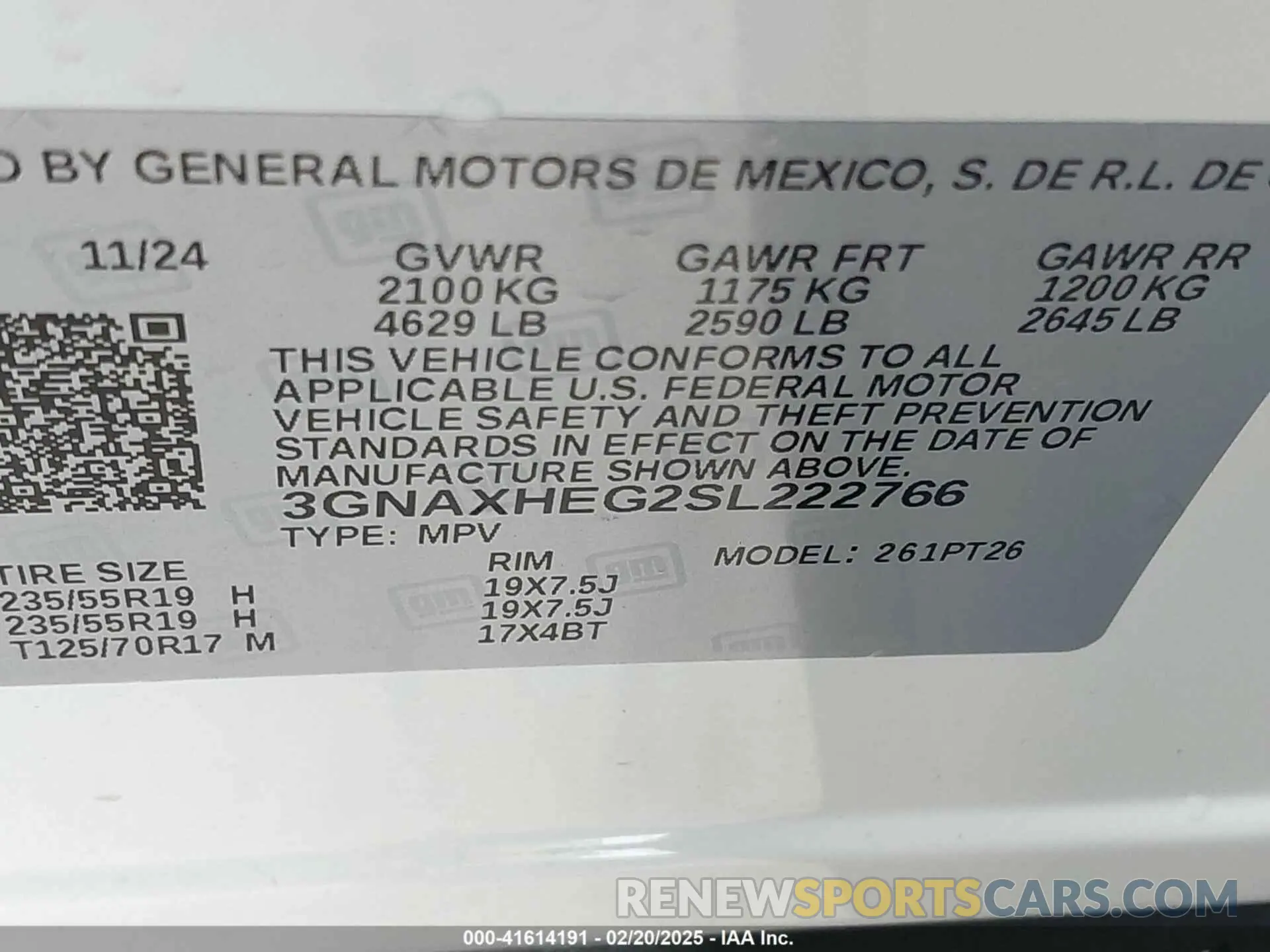 9 fotografías del automóvil dañado 3GNAXHEG2SL222766 CHEVROLET EQUINOX 2025