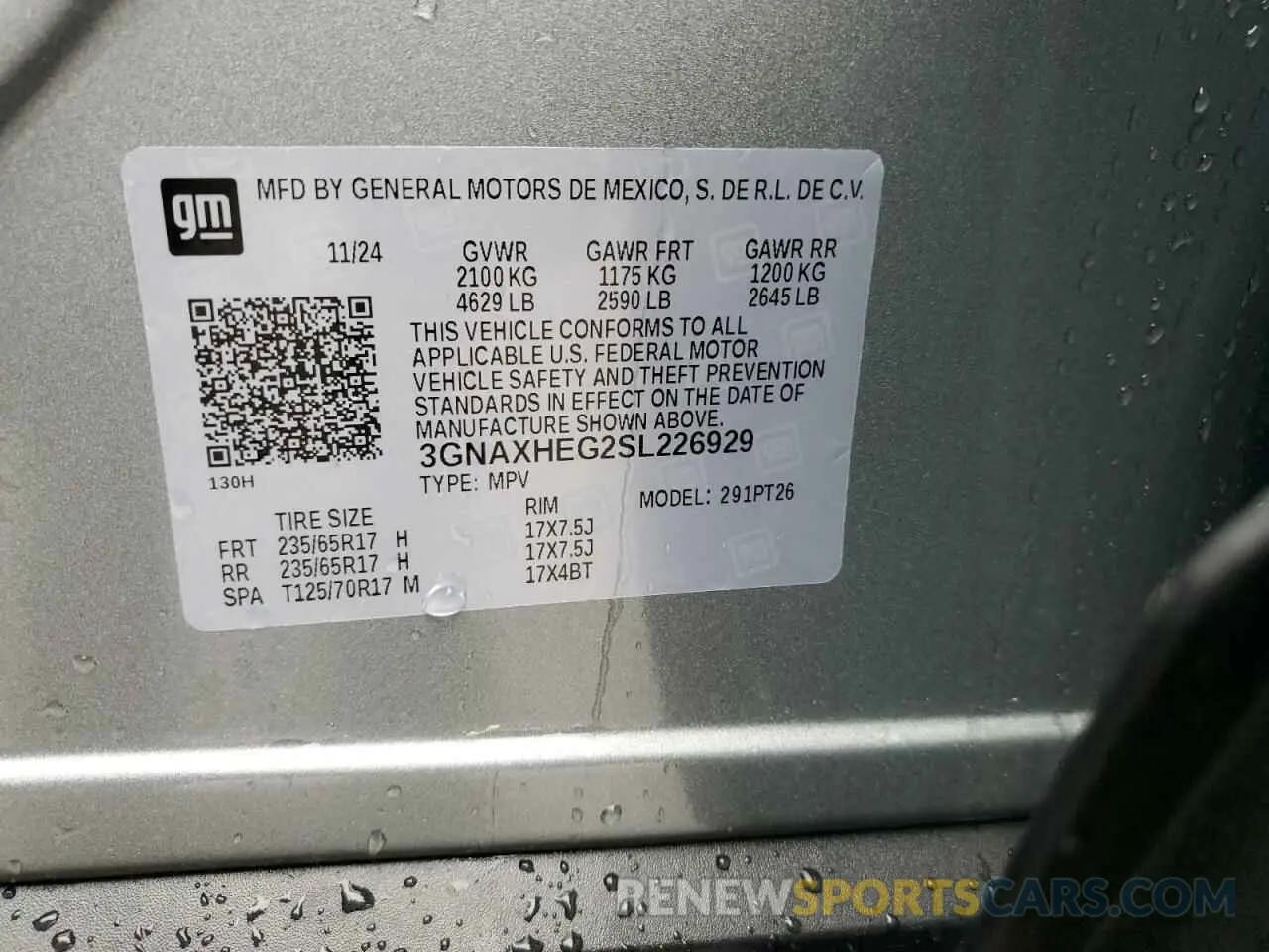 14 fotografías del automóvil dañado 3GNAXHEG2SL226929 CHEVROLET EQUINOX 2025