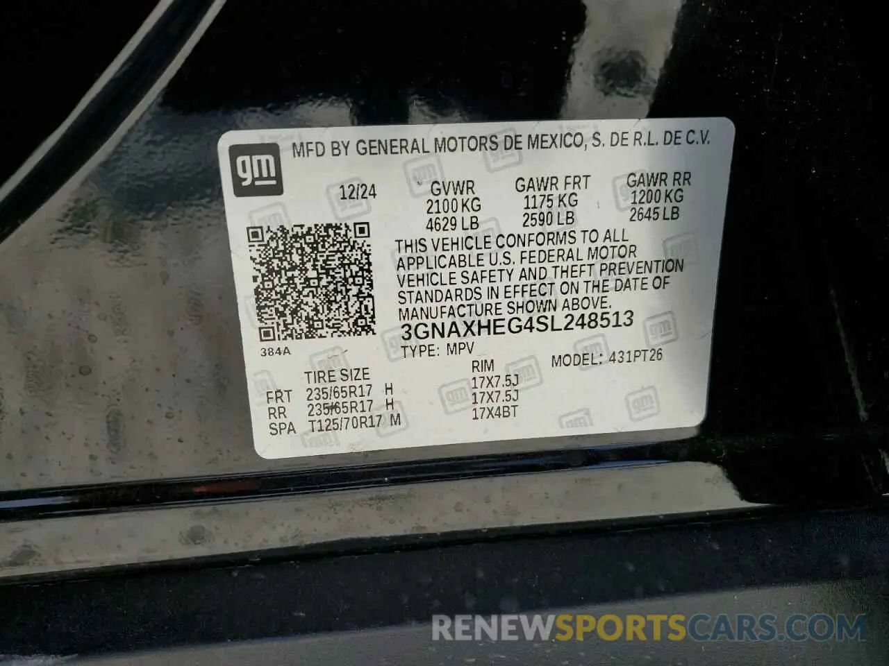 13 fotografías del automóvil dañado 3GNAXHEG4SL248513 CHEVROLET EQUINOX 2025