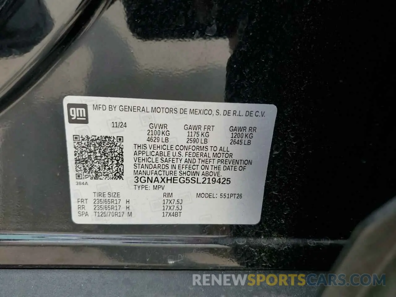 14 fotografías del automóvil dañado 3GNAXHEG5SL219425 CHEVROLET EQUINOX 2025