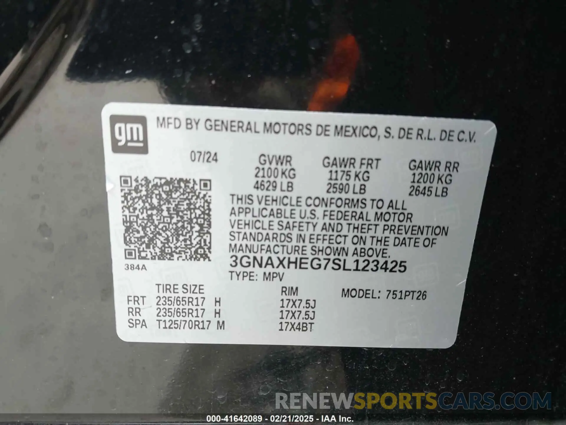 9 fotografías del automóvil dañado 3GNAXHEG7SL123425 CHEVROLET EQUINOX 2025