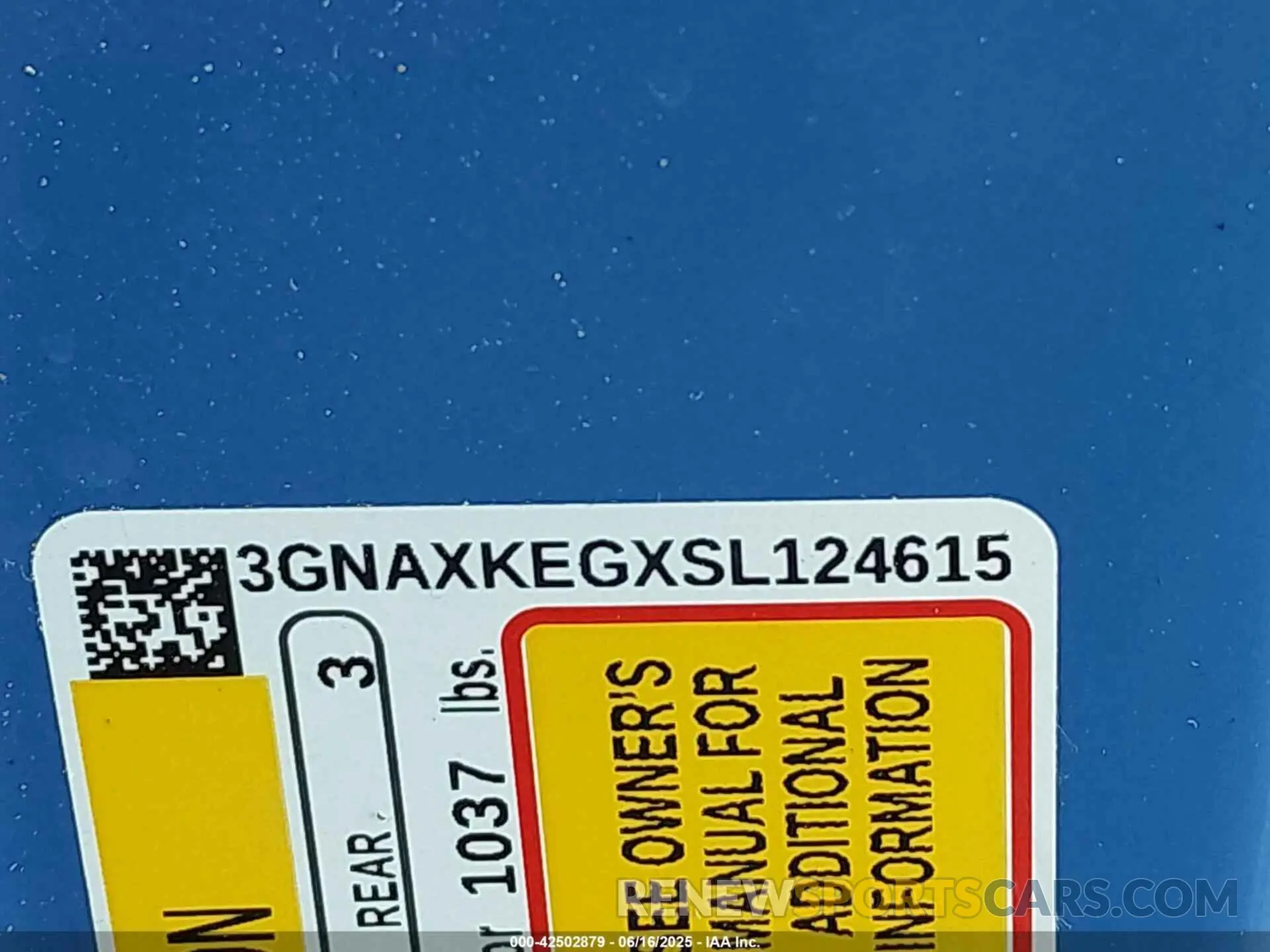 9 fotografías del automóvil dañado 3GNAXKEGXSL124615 CHEVROLET EQUINOX 2025