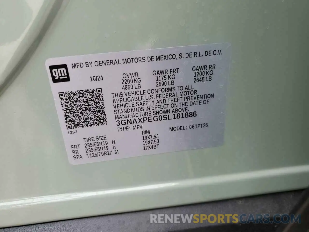 13 fotografías del automóvil dañado 3GNAXPEG0SL181886 CHEVROLET EQUINOX 2025