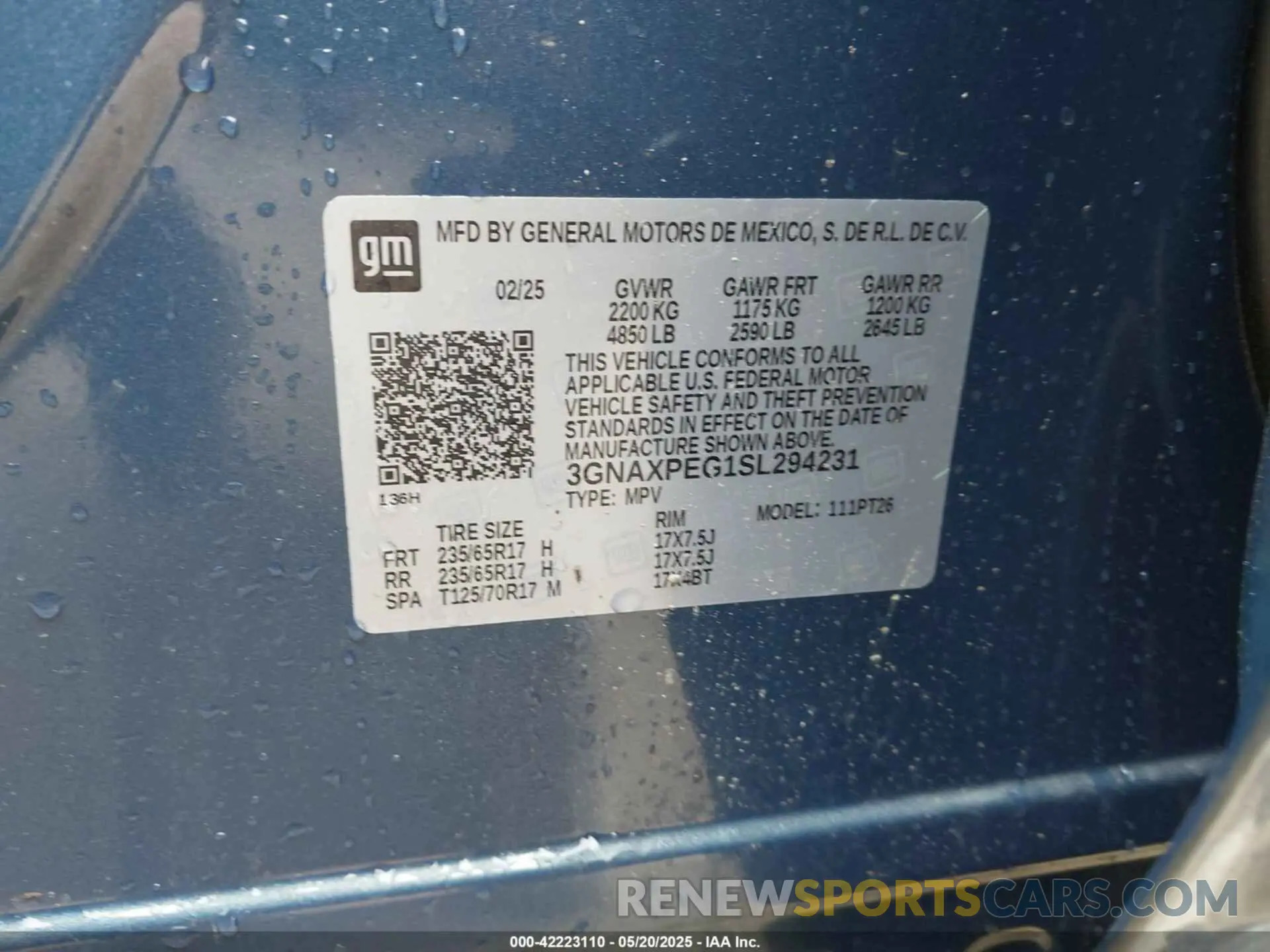 9 fotografías del automóvil dañado 3GNAXPEG1SL294231 CHEVROLET EQUINOX 2025