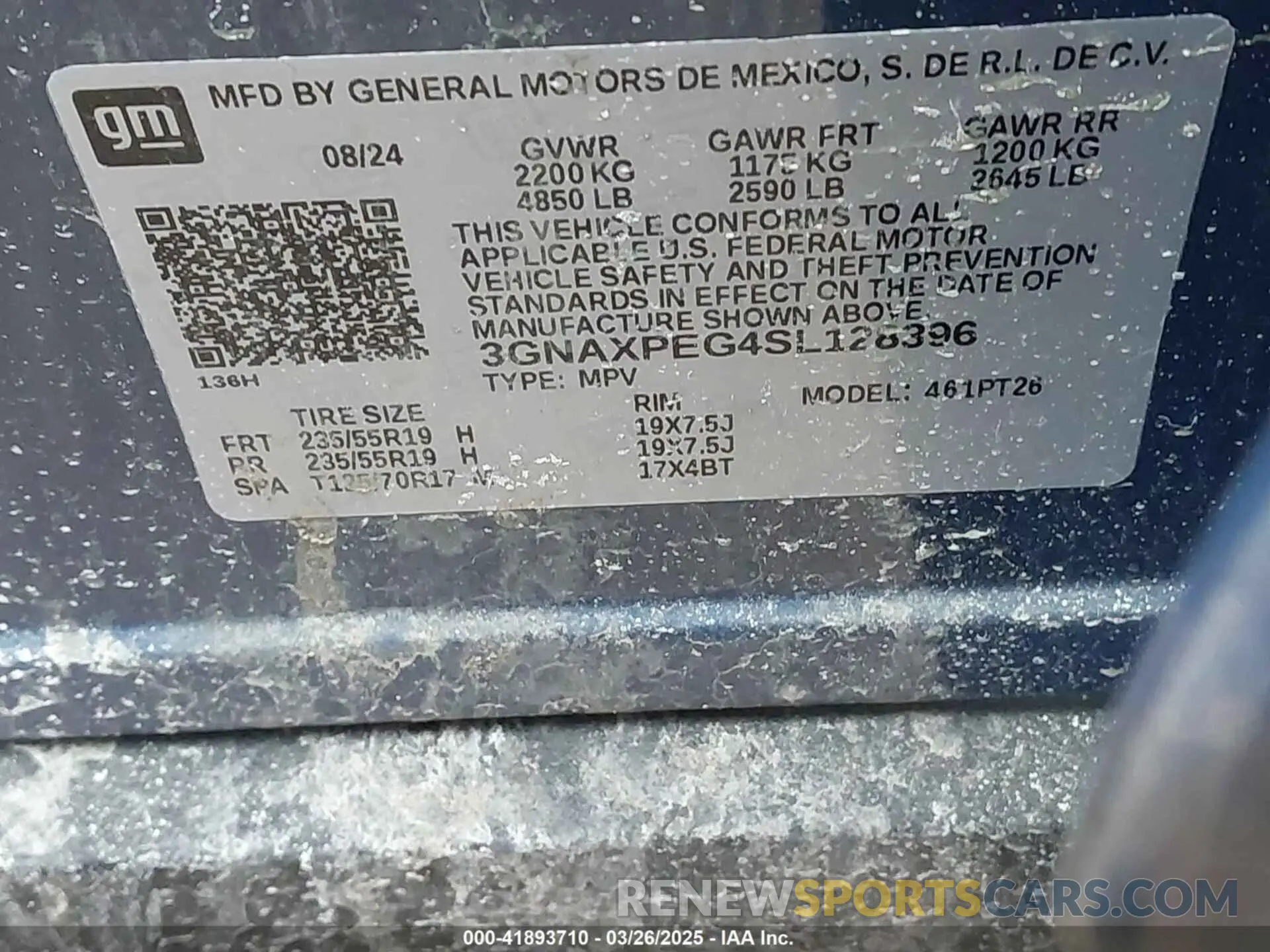 9 fotografías del automóvil dañado 3GNAXPEG4SL128396 CHEVROLET EQUINOX 2025