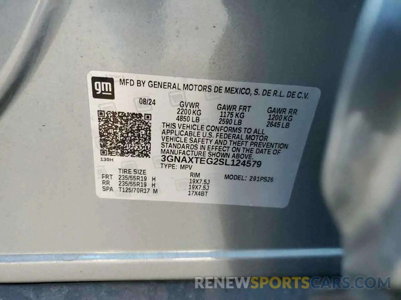 13 fotografías del automóvil dañado 3GNAXTEG2SL124579 CHEVROLET EQUINOX 2025