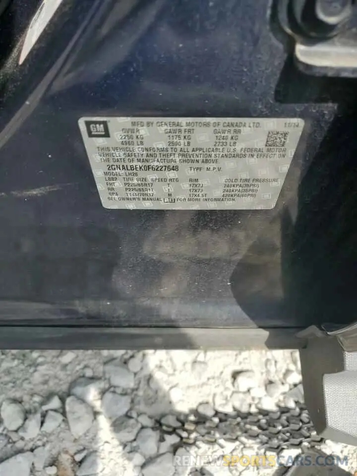 12 fotografías del automóvil dañado 2GNALBEK0F6227648 CHEVROLET EQUINOX 2026