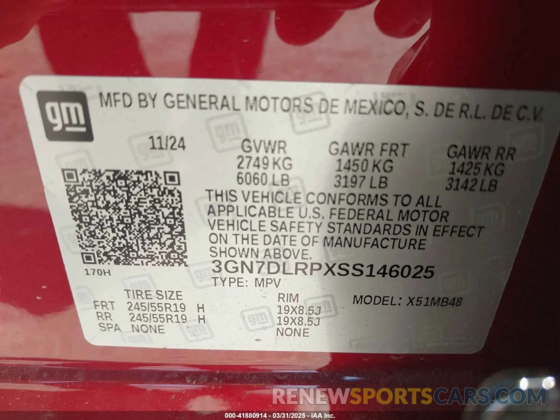 9 fotografías del automóvil dañado 3GN7DLRPXSS146025 CHEVROLET EQUINOX EV 2025