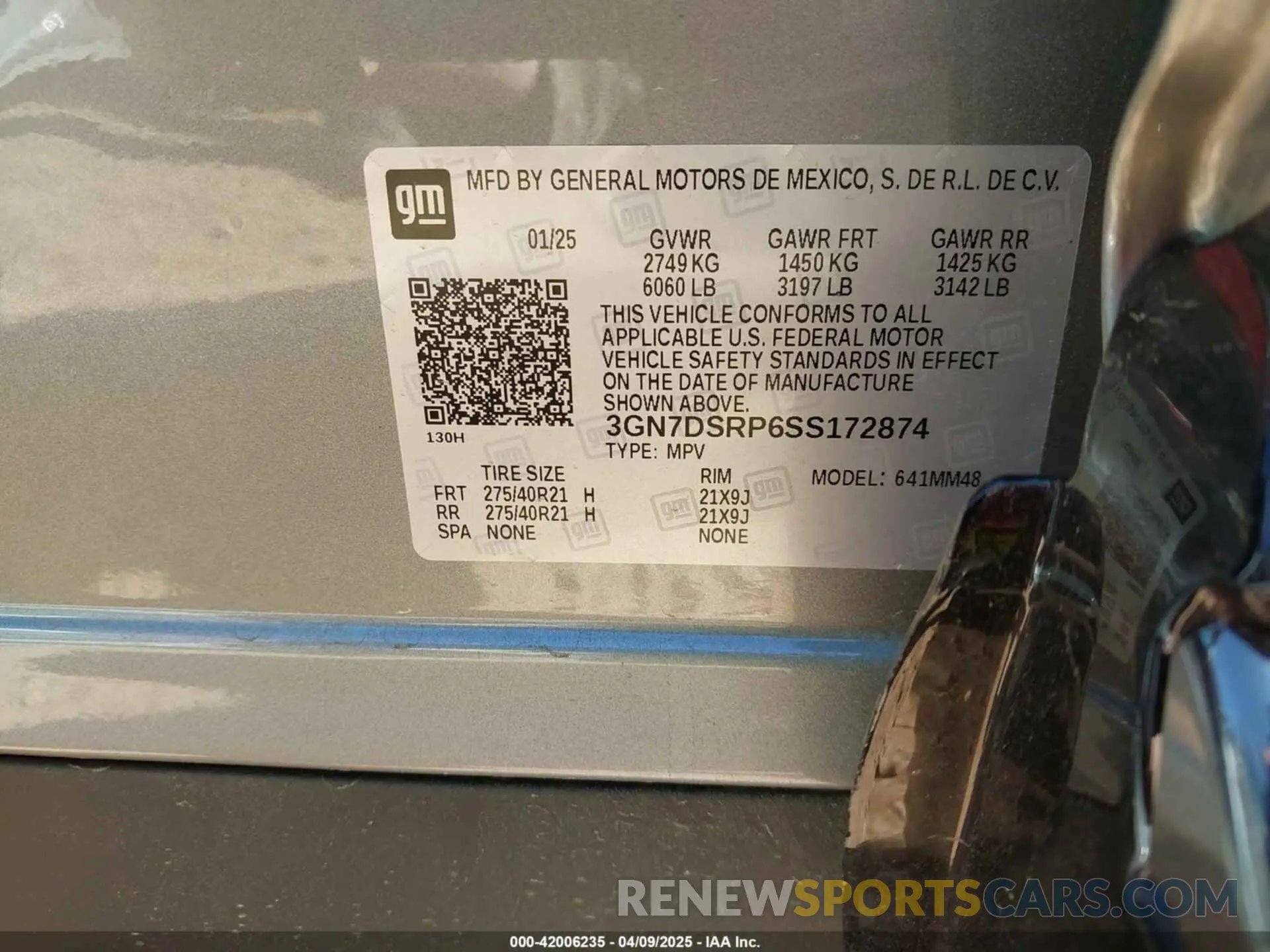 9 fotografías del automóvil dañado 3GN7DSRP6SS172874 CHEVROLET EQUINOX EV 2025