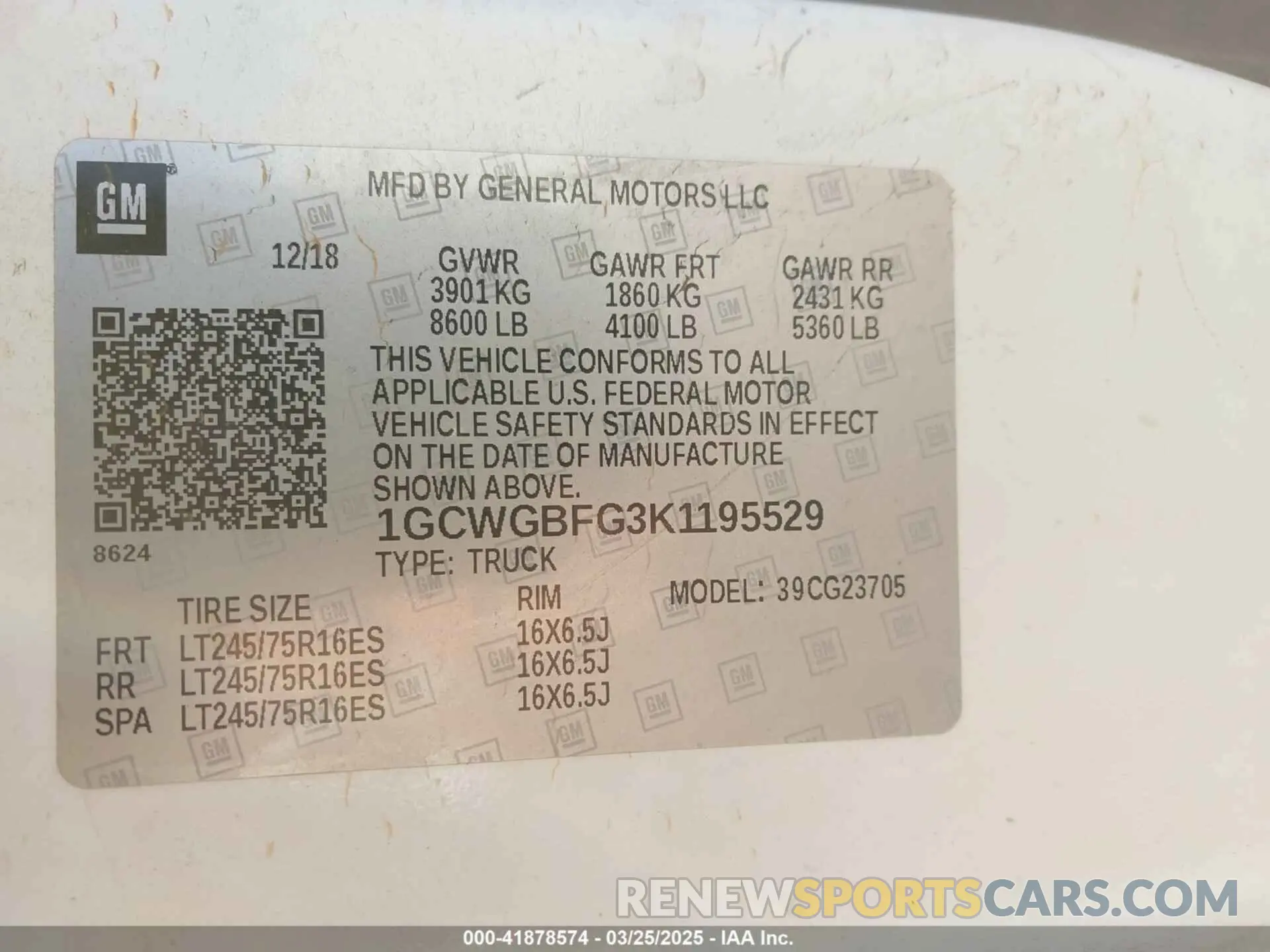 9 fotografías del automóvil dañado 1GCWGBFG3K1195529 CHEVROLET EXPRESS 2500 2019