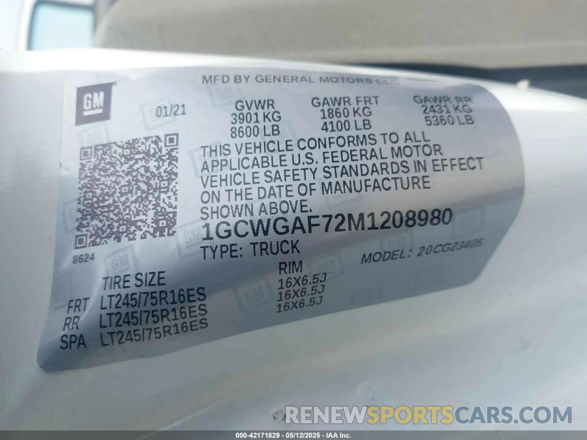 9 fotografías del automóvil dañado 1GCWGAF72M1208980 CHEVROLET EXPRESS CARGO 2021