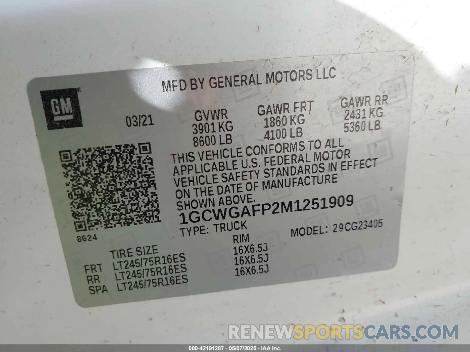 9 fotografías del automóvil dañado 1GCWGAFP2M1251909 CHEVROLET EXPRESS CARGO 2021