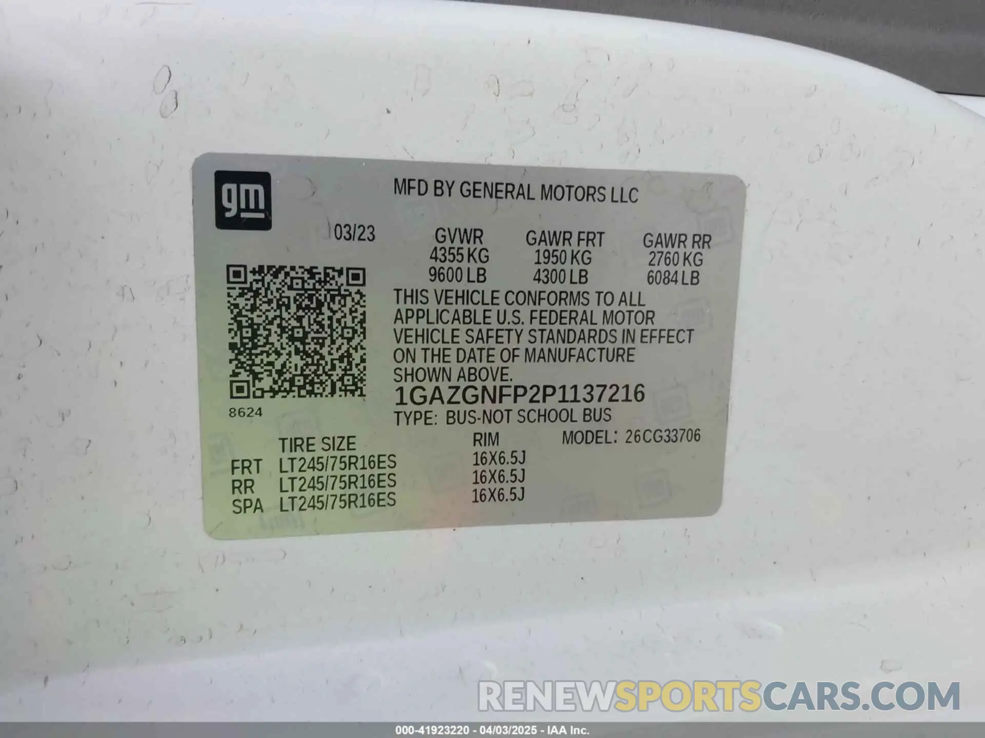 9 fotografías del automóvil dañado 1GAZGNFP2P1137216 CHEVROLET EXPRESS PASSENGER 2023