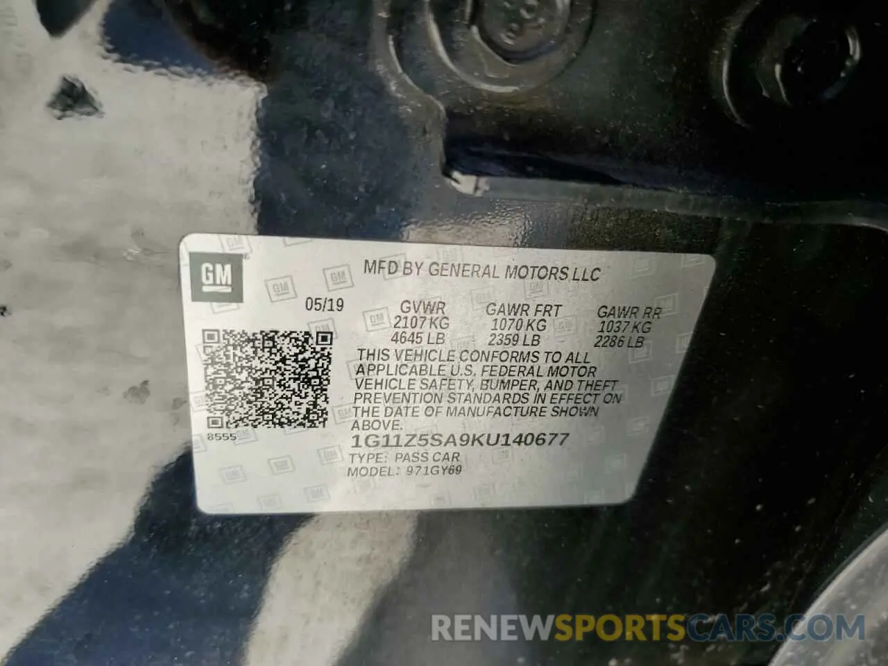 14 fotografías del automóvil dañado 1G11Z5SA9KU140677 CHEVROLET IMPALA 2019