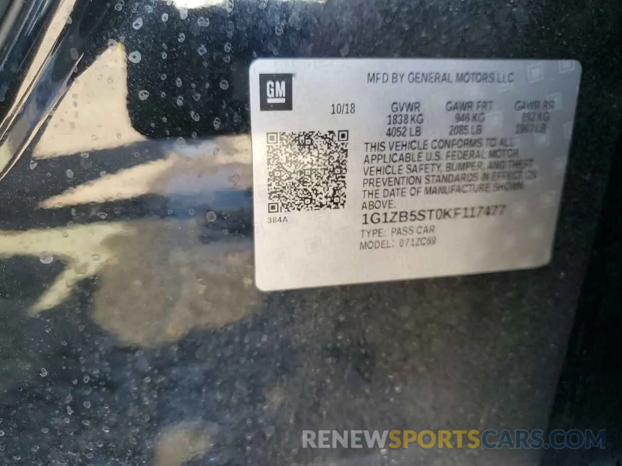 12 fotografías del automóvil dañado 1G1ZB5ST0KF117477 CHEVROLET MALIBU 2019