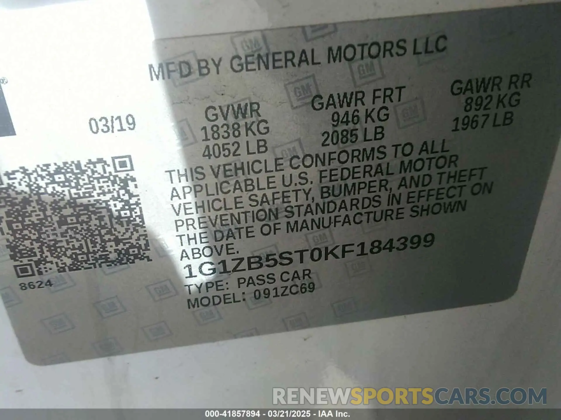 9 fotografías del automóvil dañado 1G1ZB5ST0KF184399 CHEVROLET MALIBU 2019