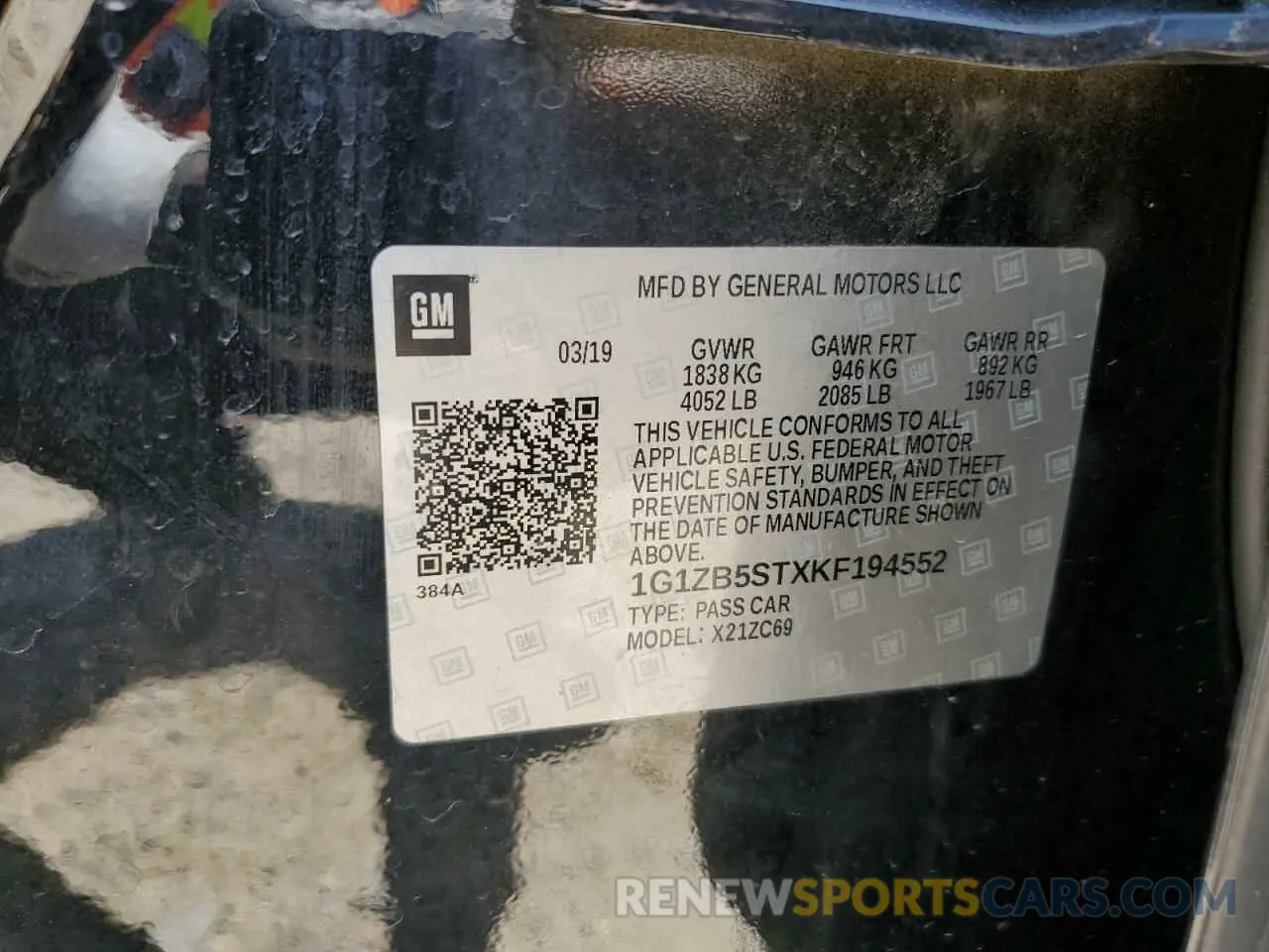12 fotografías del automóvil dañado 1G1ZB5STXKF194552 CHEVROLET MALIBU 2019