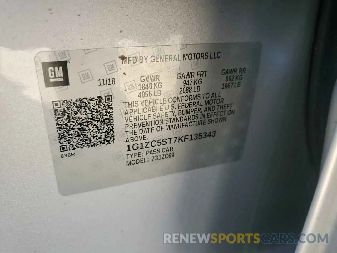 12 fotografías del automóvil dañado 1G1ZC5ST7KF135343 CHEVROLET MALIBU 2019