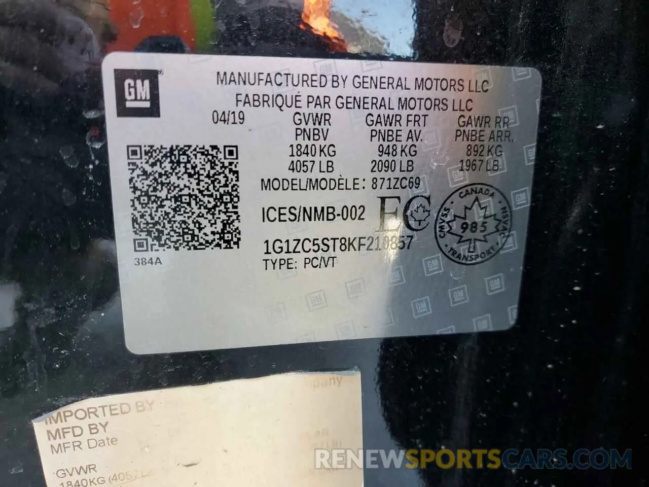 14 fotografías del automóvil dañado 1G1ZC5ST8KF210857 CHEVROLET MALIBU 2019