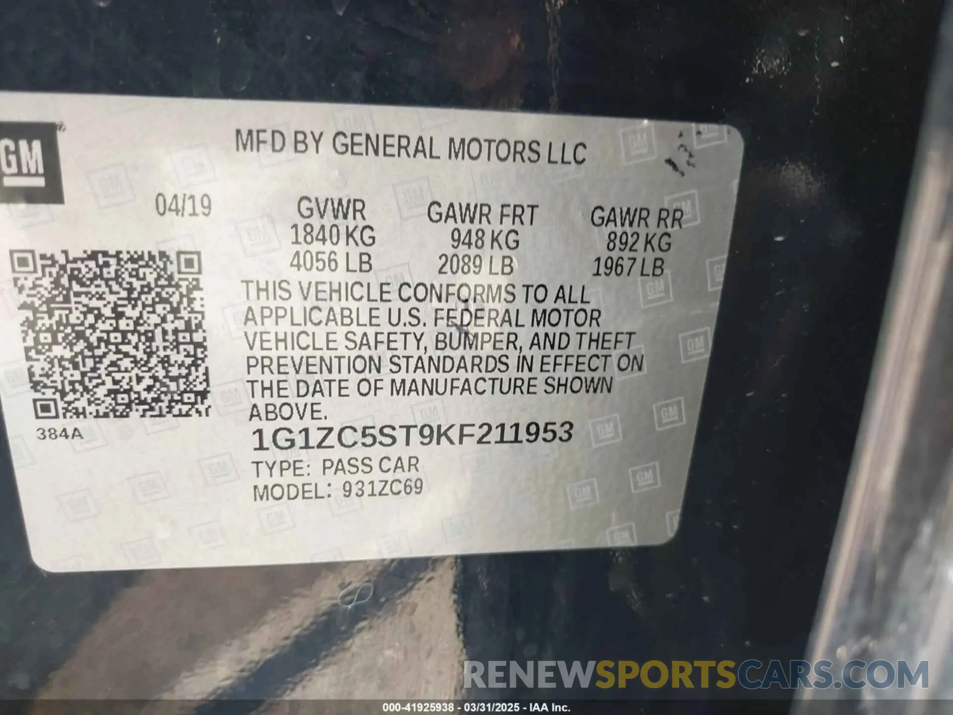 9 fotografías del automóvil dañado 1G1ZC5ST9KF211953 CHEVROLET MALIBU 2019