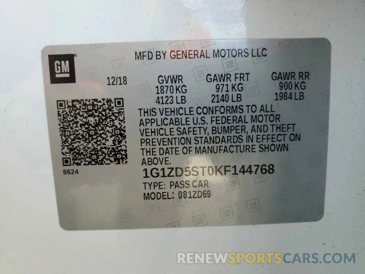 12 fotografías del automóvil dañado 1G1ZD5ST0KF144768 CHEVROLET MALIBU 2019
