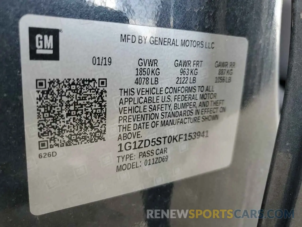 12 fotografías del automóvil dañado 1G1ZD5ST0KF153941 CHEVROLET MALIBU 2019
