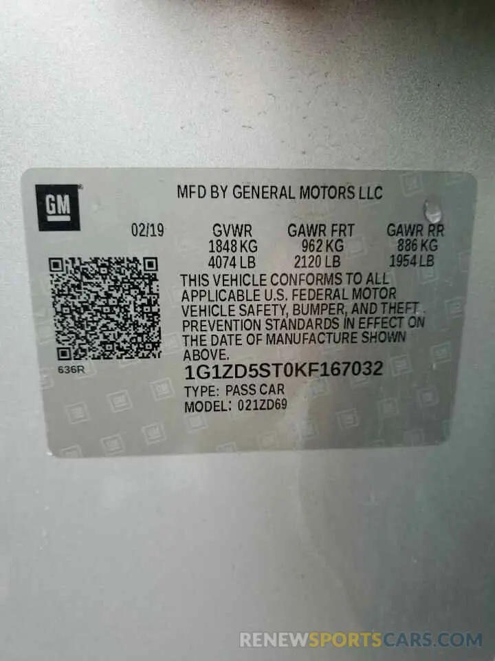 14 fotografías del automóvil dañado 1G1ZD5ST0KF167032 CHEVROLET MALIBU 2019