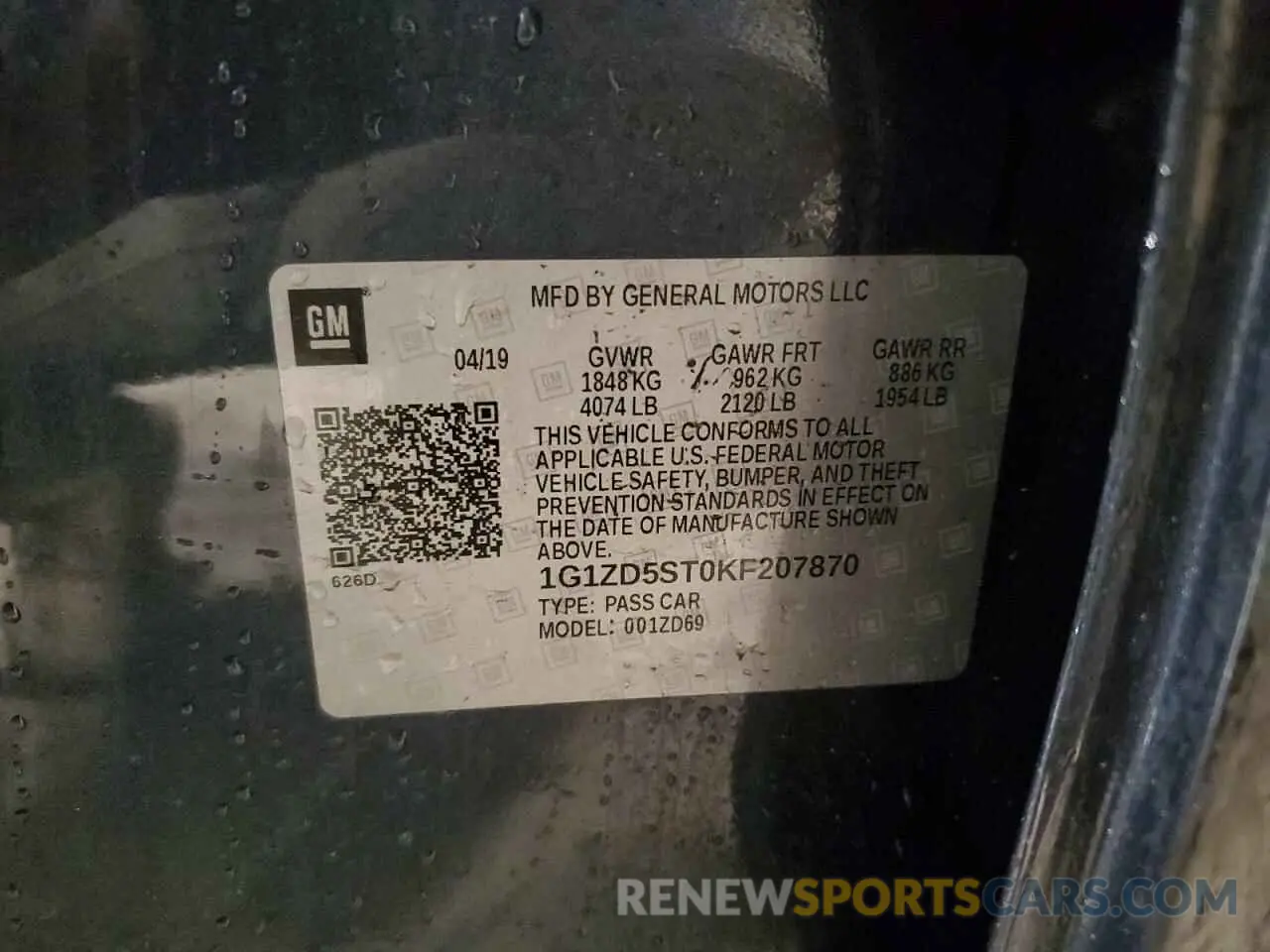 12 fotografías del automóvil dañado 1G1ZD5ST0KF207870 CHEVROLET MALIBU 2019