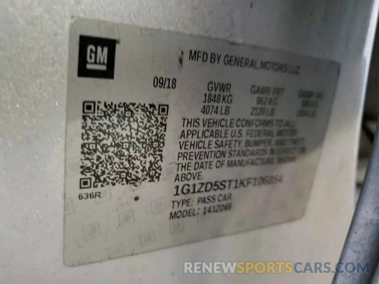 12 fotografías del automóvil dañado 1G1ZD5ST1KF106854 CHEVROLET MALIBU 2019