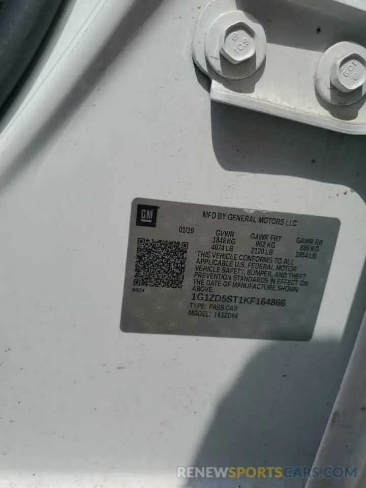 12 fotografías del automóvil dañado 1G1ZD5ST1KF164866 CHEVROLET MALIBU 2019