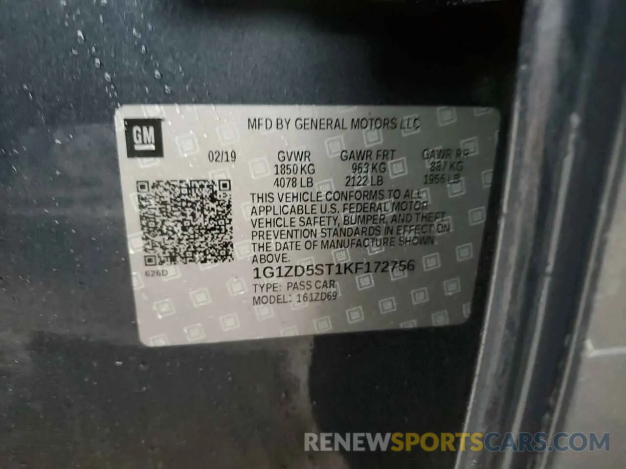 12 fotografías del automóvil dañado 1G1ZD5ST1KF172756 CHEVROLET MALIBU 2019
