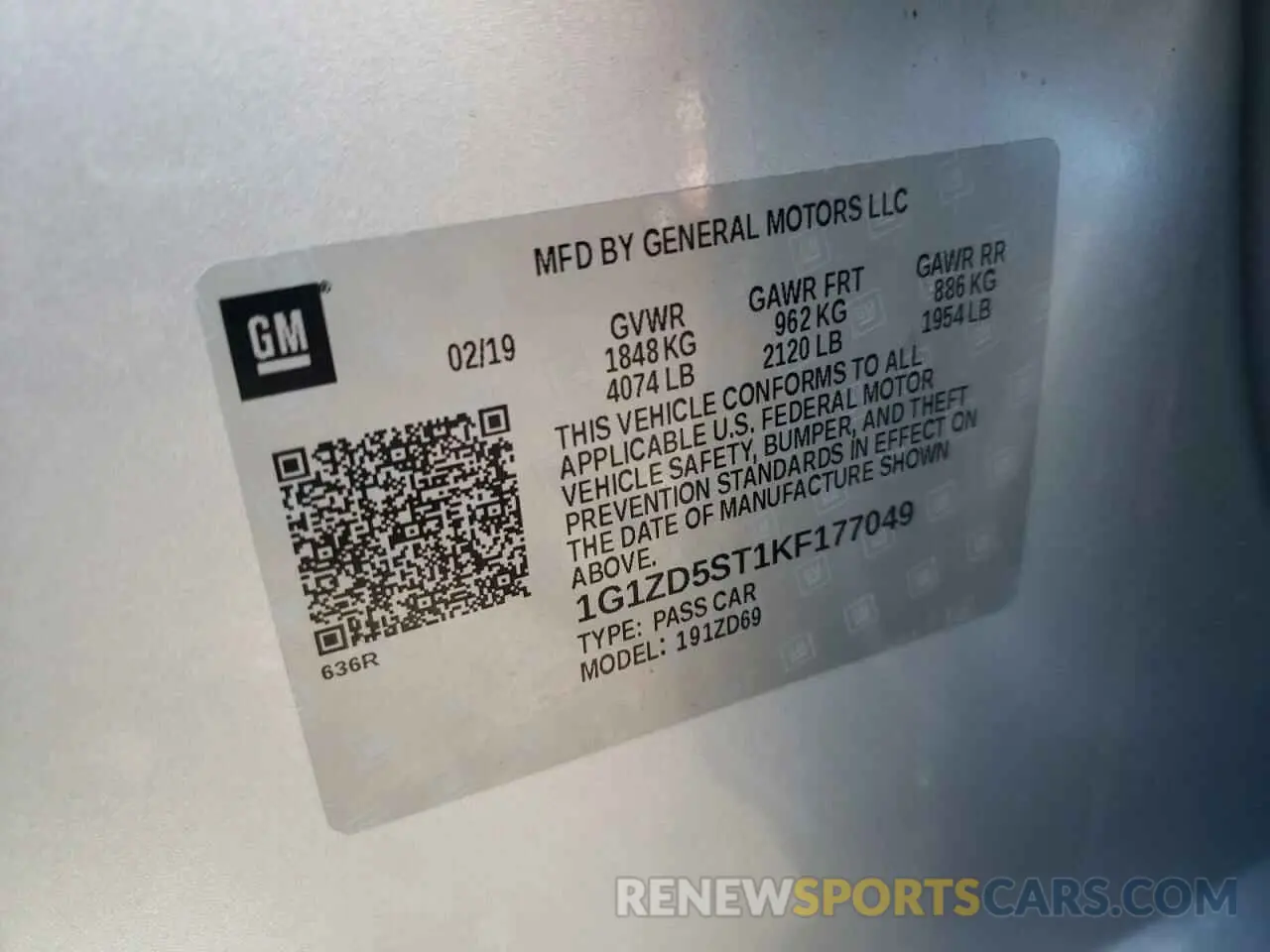 12 fotografías del automóvil dañado 1G1ZD5ST1KF177049 CHEVROLET MALIBU 2019