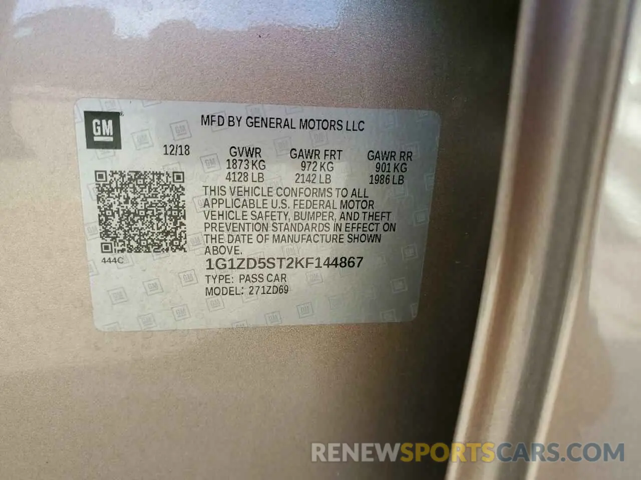 14 fotografías del automóvil dañado 1G1ZD5ST2KF144867 CHEVROLET MALIBU 2019