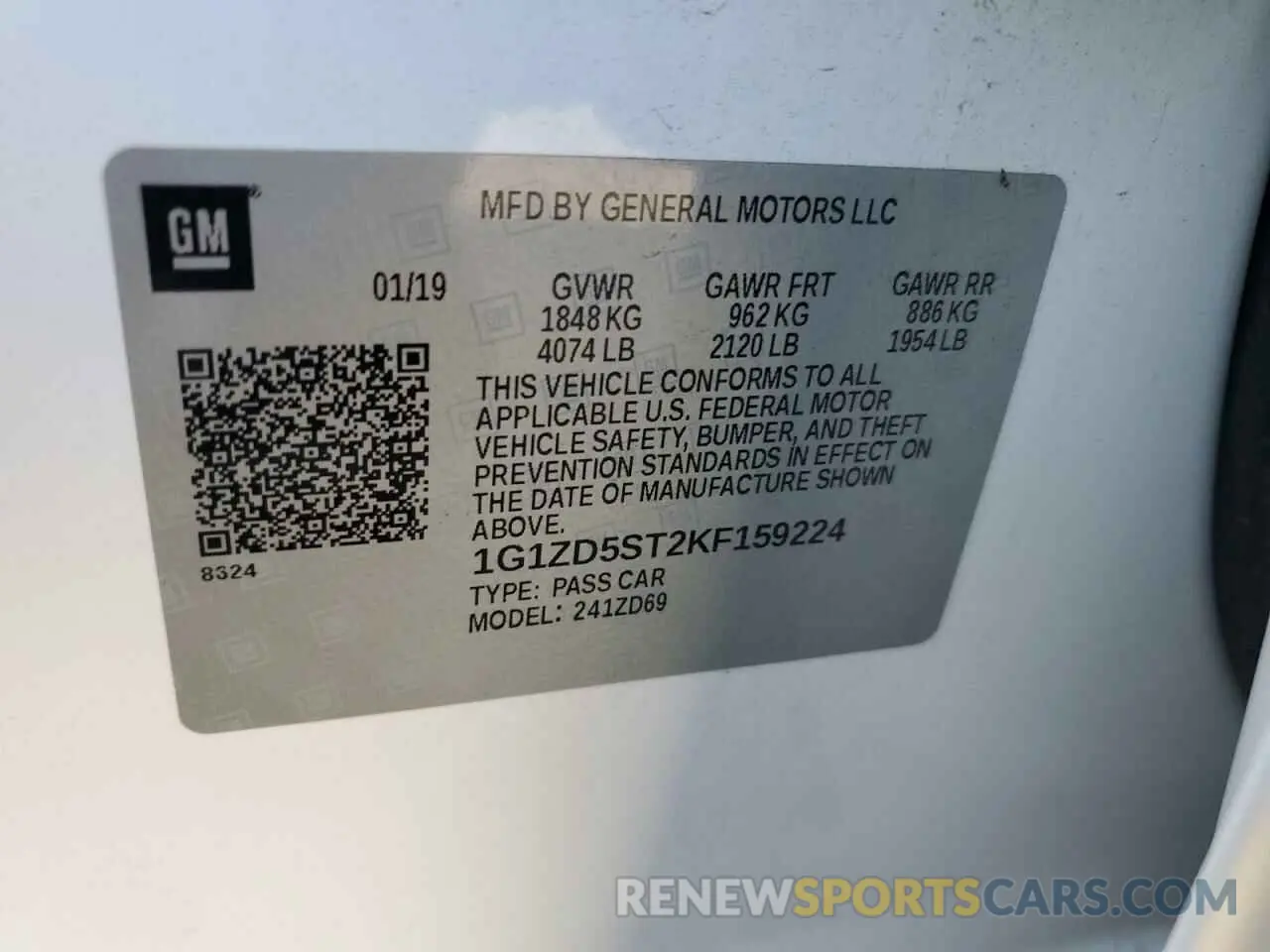 12 fotografías del automóvil dañado 1G1ZD5ST2KF159224 CHEVROLET MALIBU 2019