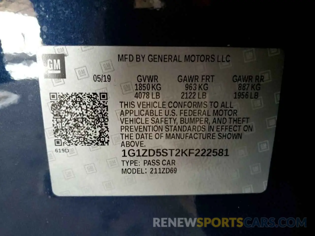 12 fotografías del automóvil dañado 1G1ZD5ST2KF222581 CHEVROLET MALIBU 2019
