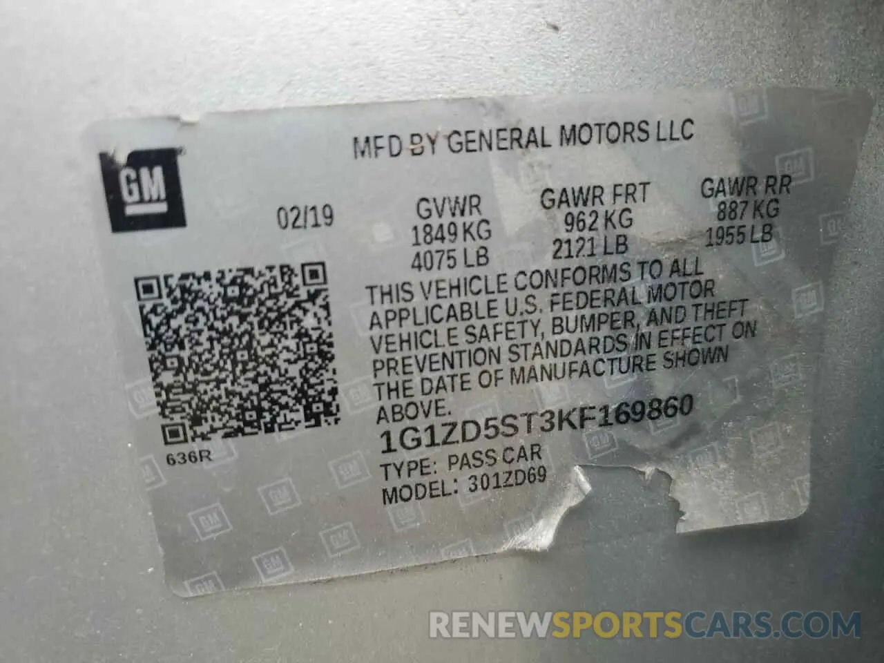 14 fotografías del automóvil dañado 1G1ZD5ST3KF169860 CHEVROLET MALIBU 2019