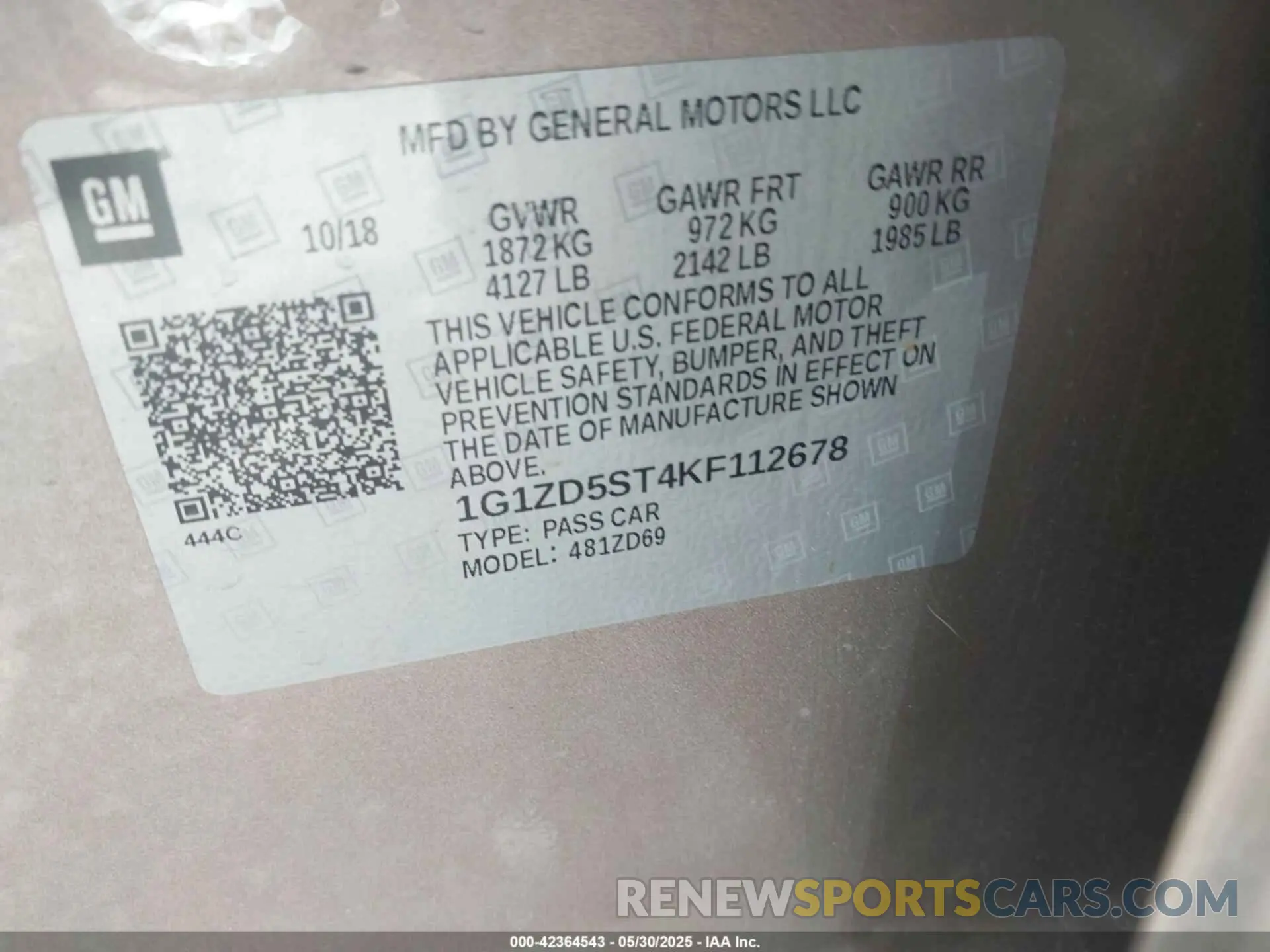 9 fotografías del automóvil dañado 1G1ZD5ST4KF112678 CHEVROLET MALIBU 2019